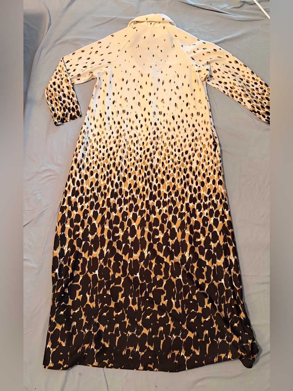 Vintage 60s 70s Rhapsody by Glazier Leopard Maxi Hostess Gown Zip Front - Picture 9 of 10